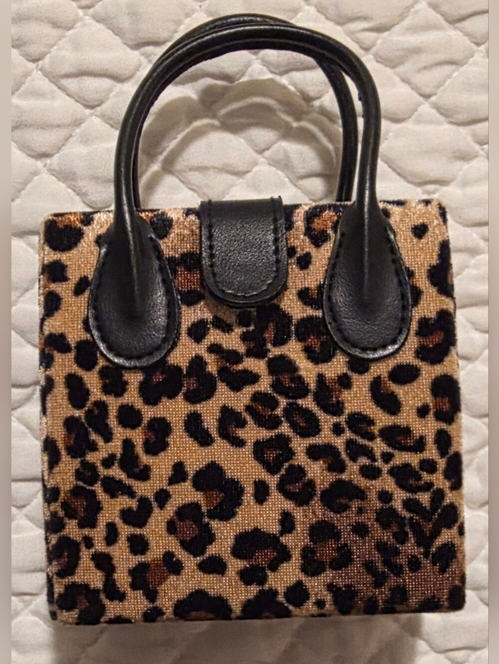 Leopard Print Mini Satchel Handbag Jewelry Case NWOT